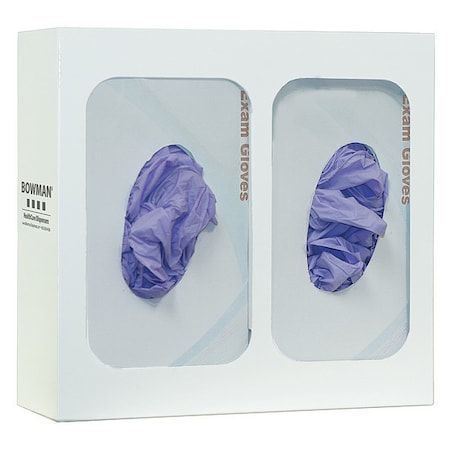 Bowman Dispensers Glove Dispenser, Steel, Holds (2) Boxes , White , 10 in H x 10-3/4 in W x 3-7/8 in D GL002-0413