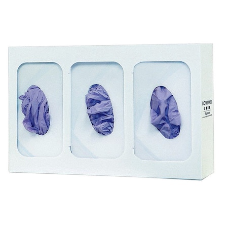 Bowman Dispensers Glove Dispenser, Steel, Holds (3) Boxes , White , 10 in H x 15-7/8 in W x 3-7/8 in D GL003-0413