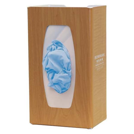 Bowman Dispensers Glove Dispenser, ABS, Holds (1) Box , Maple Wood , 10-1/8 in H x 5-3/4 in W x 4 in D GL010-0223