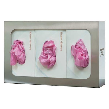 Bowman Dispensers Glove Dispenser, Stainless Steel, Holds (3) Boxes , Silver , 10 in H x 16 in W x 4 in D GS-006