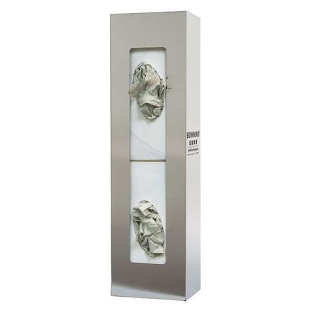 Bowman Dispensers Glove Dispenser, Stainless Steel, Holds (2) Boxes , Silver , 20 in H x 5-1/2 in W x 4 in D GS-108