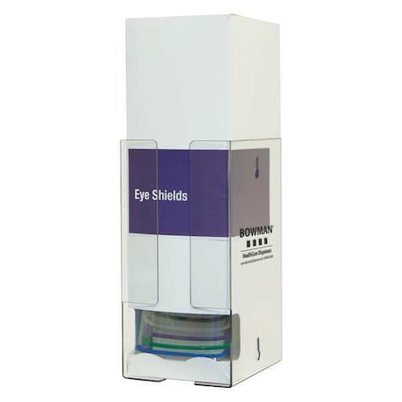 Bowman Dispensers Eye Shield Dispenser, Stack Tower, 12 Pairs, PETG, 12 in H x 6 in W x 7 7/16 in D, Clear PD003-0111