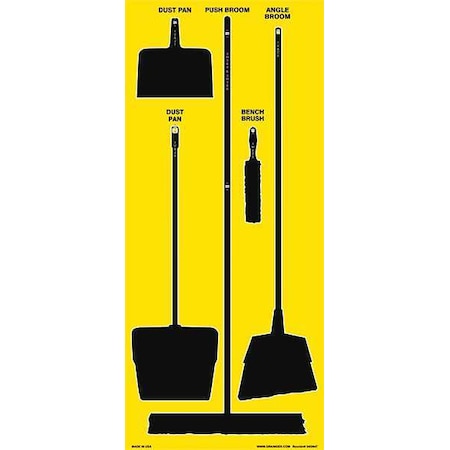 Zoro Select Store-Boards, 68x30 in, Black/Yellow, Accu-Shield 34GN47