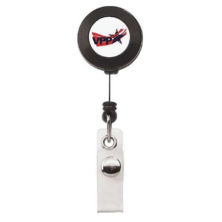 Quality Resource Group Badge Hldr, Retract, Belt Clip, Blue, PK50 VBR36