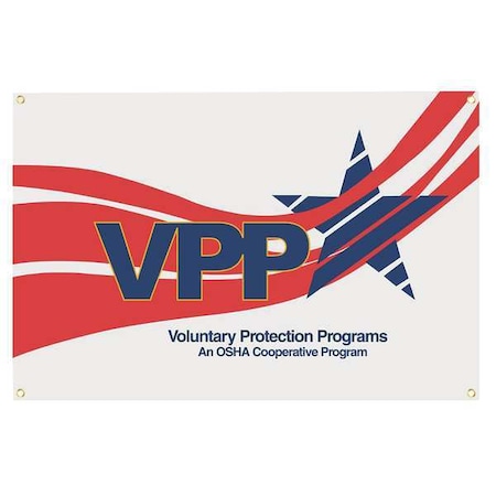 Quality Resource Group Banner, VPP Star Worksite, 48 in H x, 72 in W, Vinyl VBA46