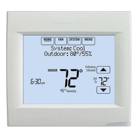 HONEYWELL HOME Programmable Thermostat, 7 or Nonprogrammable Programs, 3 H 2 C, Hardwired/Battery, 18/30VAC TH8321R1001