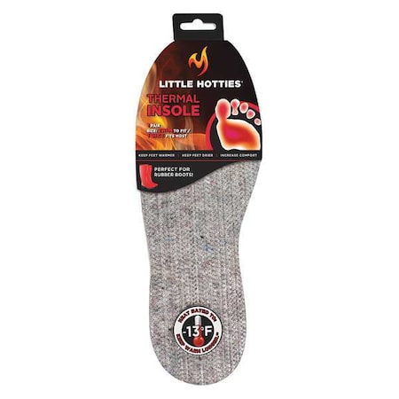 LITTLE HOTTIES Thermal Insole, 13 in. L x 4-1/4 in. W, PR 07216