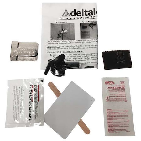 Delta Lock Sliding Door Lock, Polished chrome, 3/8 For Door Thickness, Keyed Alike Key Type G RR1250ADHEPCSM1