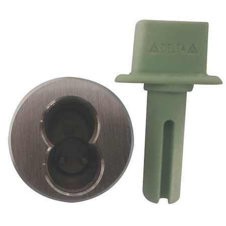 Delta Lock Lockset Core Housing, Brushed Chrome, 1 3/8 in For Door Thickness, 0 Number of Keys, SFIC Key Type G EI1250STADBCXX2