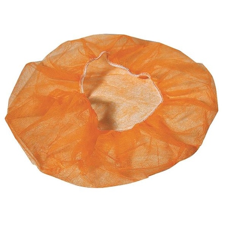 Cellucap Bouffant Cap, Polypropylene, 24 in Dia., Orange, L, 1000 PK BIX4HSOR
