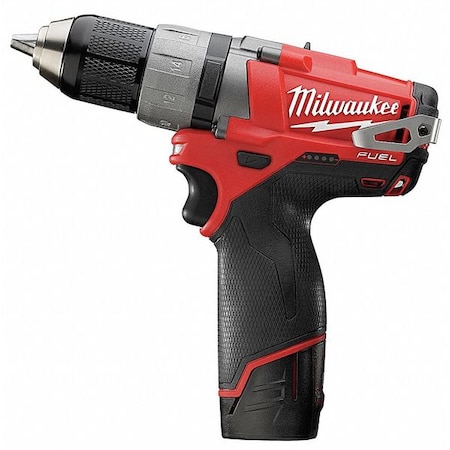 Milwaukee Tool M12 FUEL Brushless Cordless Drill/Driver Kit, 1/2 in, 12.0, Battery Included Cordless Drill 2403-22