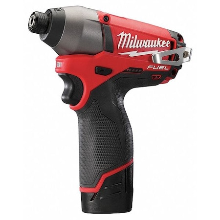 Milwaukee Tool M12 1/4" Cordless Impact Driver Kit with (2) 2.0Ah Batteries 2453-22