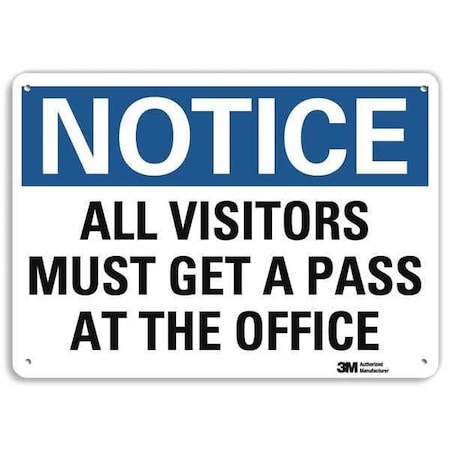 Lyle Notice Sign, 7 in H, 10 in W, Plastic, Vertical Rectangle, English, U5-1063-NP_10X7 U5-1063-NP_10X7