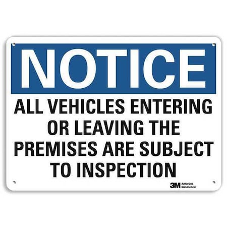 Lyle Notice Sign, 7 in H, 10 in W, Aluminum, Vertical Rectangle, English, U5-1060-NA_10x7 U5-1060-NA_10x7