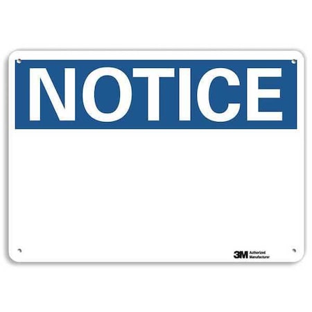 Lyle Notice Sign, 14" W, 10" H, English, Recycled Aluminum, White U5-1024-NA_14x10