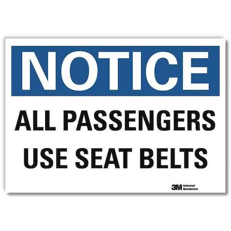 Lyle Reflective Seat Belt Label, 7 in H, 10 in W, Aluminum, Vertical Rectangle, U5-1051-RD_10X7 U5-1051-RD_10X7