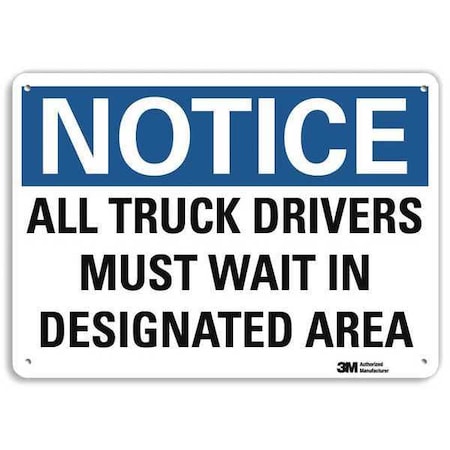 Lyle Notice Sign, 7 in H, 10 in W, Plastic, Vertical Rectangle, English, U5-1057-NP_10X7 U5-1057-NP_10X7