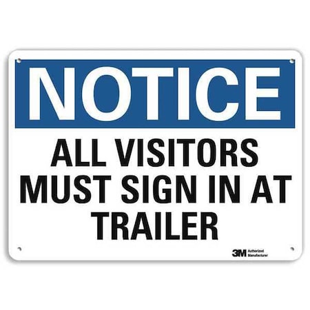 Lyle Notice Sign, 10 in H, 14 in W, Aluminum, Horizontal Rectangle, English, U5-1066-RA_14X10 U5-1066-RA_14X10