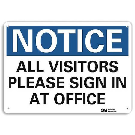 Lyle Notice Sign, 10 in H, 14 in W, Aluminum, Horizontal Rectangle, English, U5-1069-NA_14x10 U5-1069-NA_14x10
