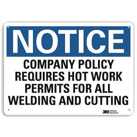 Lyle Notice Sign, 10 in H, 14 in W, Aluminum, Horizontal Rectangle, English, U5-1106-NA_14x10 U5-1106-NA_14x10