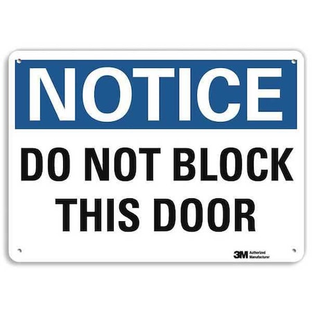 Lyle Notice Sign, 10 in H, 14 in W, Aluminum, Horizontal Rectangle, English, U5-1125-RA_14X10 U5-1125-RA_14X10