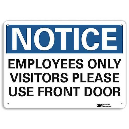 Lyle Notice Sign, 7 in H, 10 in W, Plastic, Vertical Rectangle, English, U5-1195-NP_10X7 U5-1195-NP_10X7