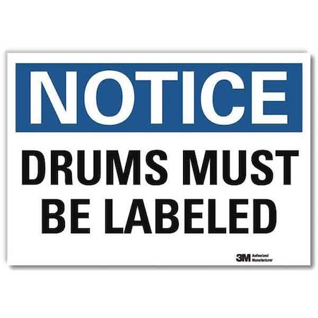Lyle Notice Sign, 10 in H, 14 in W, Horizontal Rectangle, English, U5-1160-RD_14X10 U5-1160-RD_14X10