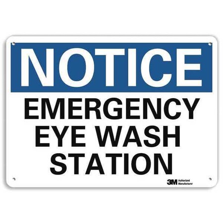 Lyle Notice, Emergency Eye Wash Station, 10 in x 14 in, Horizontal Rectangle, Plastic, U5-1177-NP_14X10 U5-1177-NP_14X10