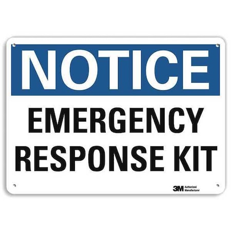 Lyle Notice, Emergency Response Kit, 7 in x 10 in, Vertical Rectangle, Aluminum, U5-1178-NA_10x7 U5-1178-NA_10x7