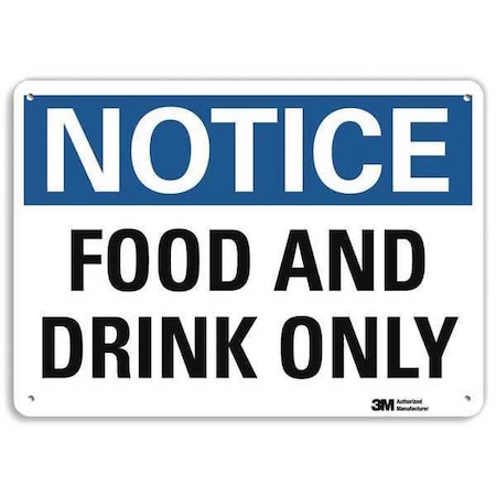 Lyle Notice, Food and Drink Only, 10 in x 14 in, Horizontal Rectangle, Aluminum, U5-1229-RA_14X10 U5-1229-RA_14X10