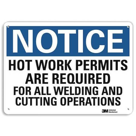 Lyle Notice Sign, 10 in H, 14 in W, Aluminum, Horizontal Rectangle, English, U5-1271-NA_14x10 U5-1271-NA_14x10