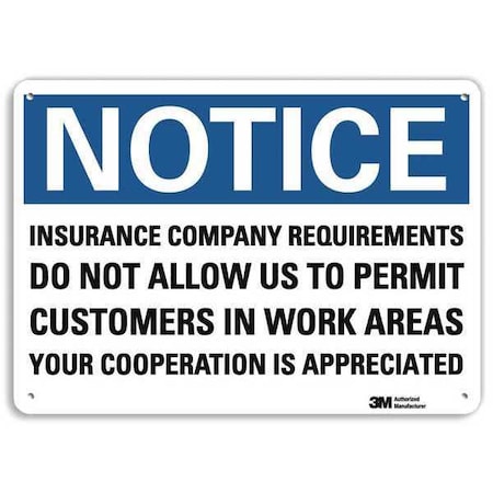 Lyle Notice Sign, 10 in H, 14 in W, Aluminum, Horizontal Rectangle, English, U5-1276-NA_14x10 U5-1276-NA_14x10