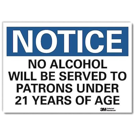 Lyle Notice Sign, 10 in H, 14 in W, Reflective Sheeting, Horizontal Rectangle, English, U5-1342-RD_14X10 U5-1342-RD_14X10