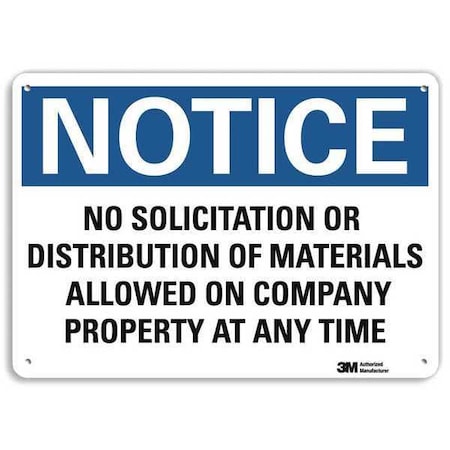 Lyle Notice Sign, 7 in H, 10 in W, Aluminum, Vertical Rectangle, English, U5-1412-RA_10X7 U5-1412-RA_10X7