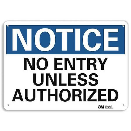 Lyle Notice Sign, 10 in H, 14 in W, Aluminum, Horizontal Rectangle, English, U5-1368-NA_14x10 U5-1368-NA_14x10