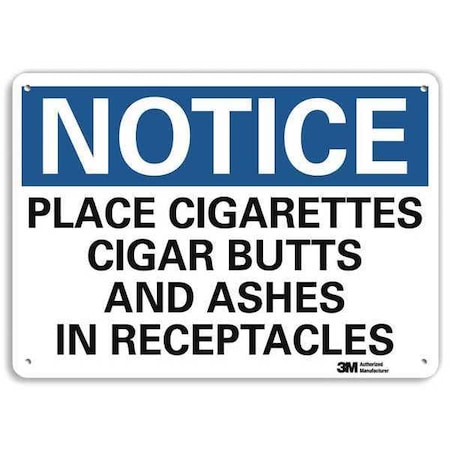 Lyle Place Cigarettes Cigar Butts And Ashes In Receptacles, 7 in x 10 in, Plastic, U5-1447-NP_10X7 U5-1447-NP_10X7
