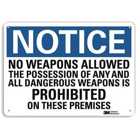 Lyle Notice Sign, 10 in H, 14 in W, Aluminum, Horizontal Rectangle, English, U5-1423-RA_14X10 U5-1423-RA_14X10