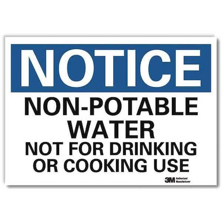 Lyle Notice, Non-Potable Water, Not for Drinking or Cooking Use, 5 in x 7 in, Sheeting, U5-1429-RD_7X5 U5-1429-RD_7X5