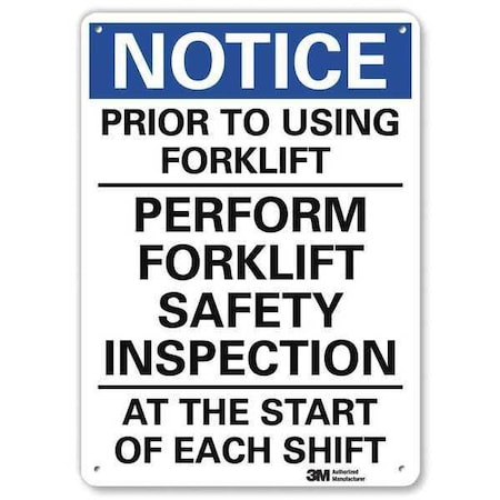 Lyle Prior to Using Forklift Perform Forklift Safety Inspection., 14in x 10in, Aluminum, U5-1467-NA_10x14 U5-1467-NA_10x14