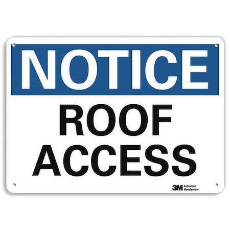 Lyle Notice, Roof Access, 10 in x 14 in, Horizontal Rectangle, Aluminum, U5-1488-NA_14x10 U5-1488-NA_14x10