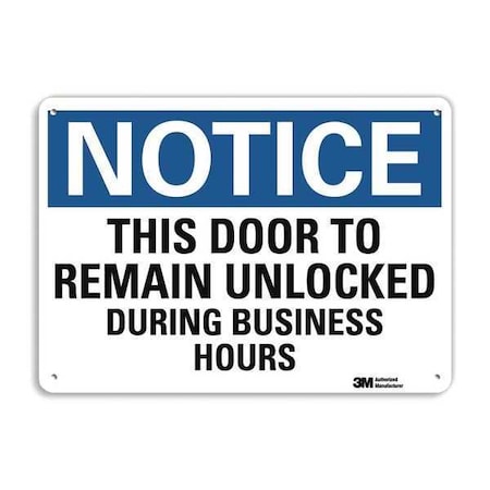 Lyle Notice Sign, 7 in H, 10 in W, Plastic, Vertical Rectangle, English, U5-1554-NP_10X7 U5-1554-NP_10X7
