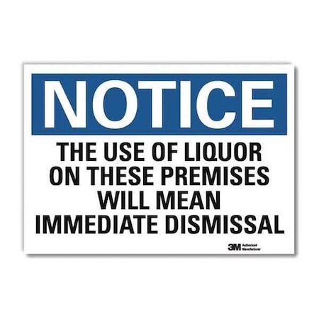 Lyle Notice Sign, 10 in H, 14 in W, Reflective Sheeting, Horizontal Rectangle, English, U5-1540-RD_14X10 U5-1540-RD_14X10