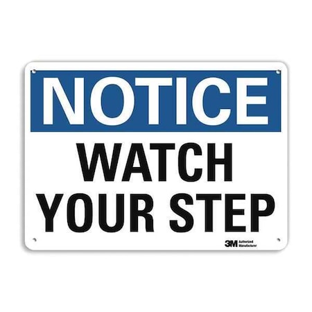 Lyle Notice, Watch Your Step, 7 in x 10 in, Vertical Rectangle, Aluminum, U5-1617-NA_10x7 U5-1617-NA_10x7