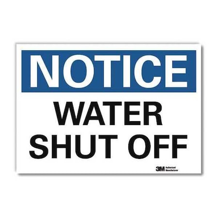 Lyle Notice, Water Shut Off, 10 in x 14 in, Horizontal Rectangle, Reflective Sheeting, U5-1619-RD_14X10 U5-1619-RD_14X10