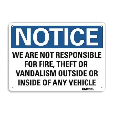 Lyle Facility Sign, 7 in H, 10 in W, Plastic, Vertical Rectangle, English, U5-1620-NP_10X7 U5-1620-NP_10X7