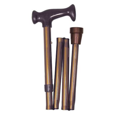 Healthsmart Folding Cane, Derby-Top, 15 in., Bronze 502-1316-5400HS