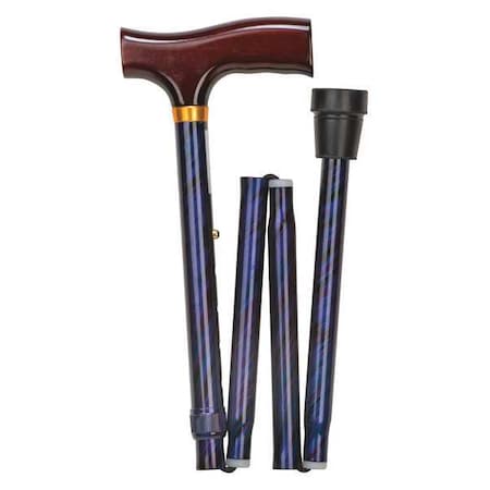 Dmi Folding Cane, Standard, 14in H, Blue, Single 502-1325-0100