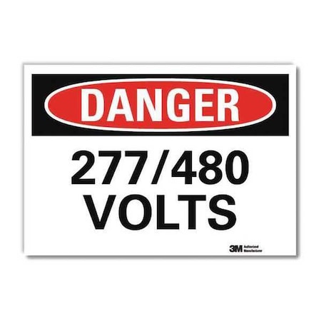 Lyle Danger Sign, Self-Adhesv Mount, 7inWx5inH, U3-1075-RD_7X5 U3-1075-RD_7X5