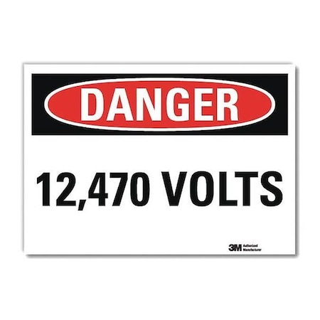 Lyle Danger Sign, Self-Adhesv Mount, 7inWx5inH, U3-1066-RD_7X5 U3-1066-RD_7X5