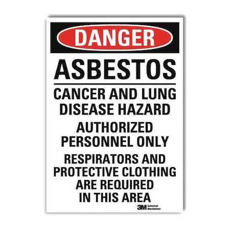 Lyle Danger Sign, 7 in Height, 5 in Width, Reflective Sheeting, Vertical Rectangle, English U3-1109-RD_5X7